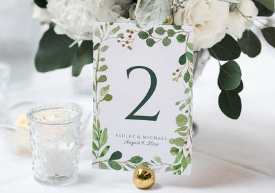 Table Number Template - Eucalyptus