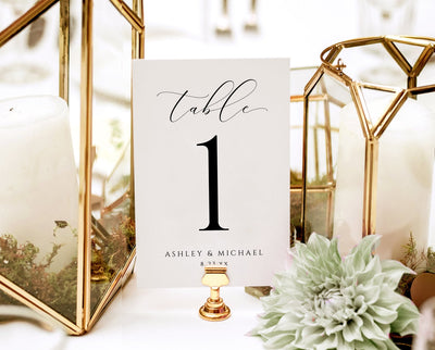 Wedding Table Number Template - Editable