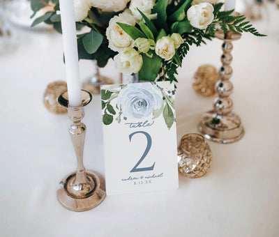 Dusty Blue Table Numbers
