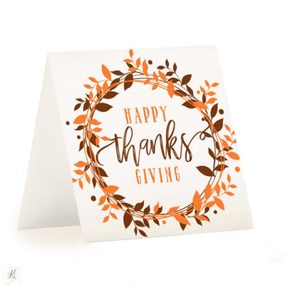 Last Minute Thanksgiving Printable Table Decor | Berry Wreath (Brown & Orange) | 5x5