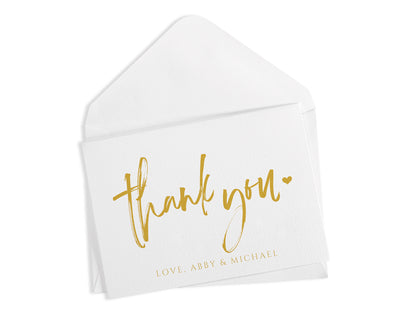 Printable Thank You Cards - Gold Calligraphy