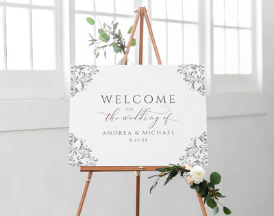 Vintage Welcome Sign - Wedding Poster | Nadine (Editable Color) | Templett - 2 Sizes