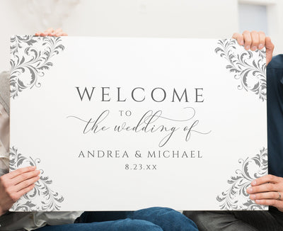 Vintage Wedding Welcome Sign - 24x36