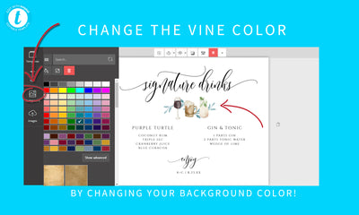 Copy of Signature Drinks Wedding Sign Template V2 | Flair Calligraphy 8x10 | Editable Color Templett