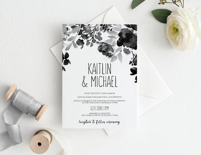 Wedding Invitation Template | 5 x 7 | Painted Allure | Editable PDF
