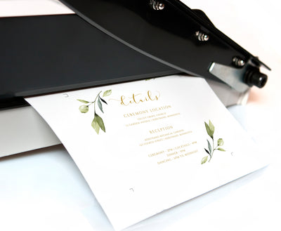 Wedding Details Enclosure Card Template - Ethereal Greenery 5.5 x 4.25 | Templett