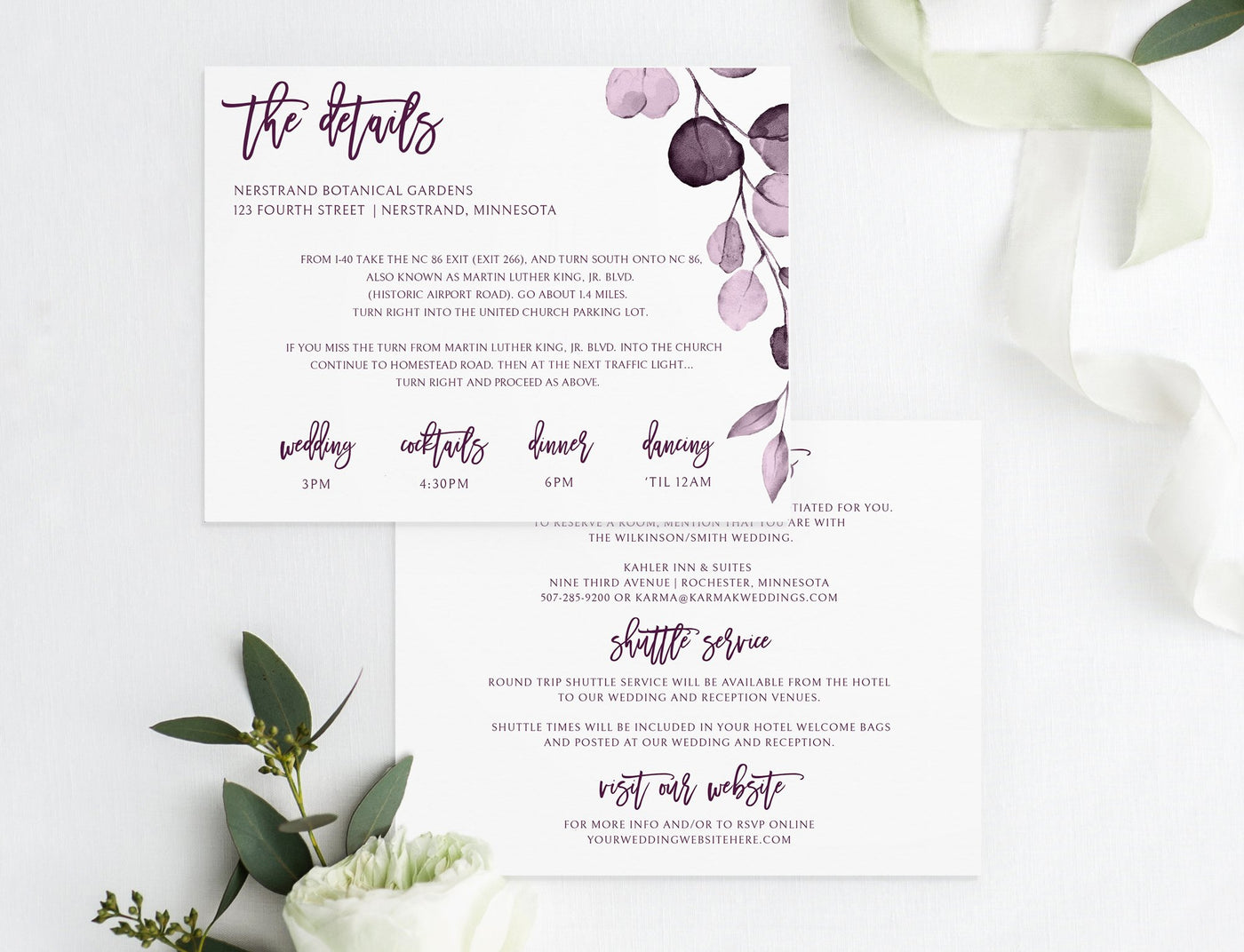 Wedding Details Card Template