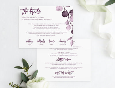 Wedding Details Card Template