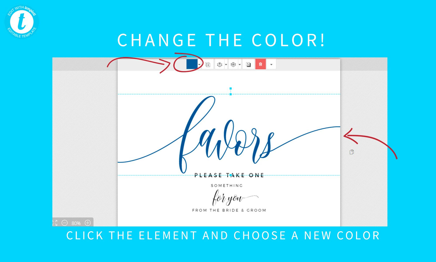 Editable Color Wedding Signs