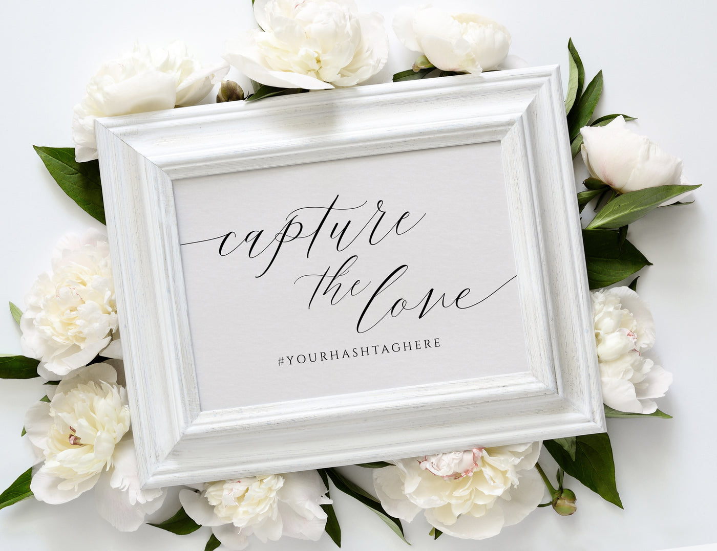 Wedding Hashtag Sign (8x10) Template | Modern Calligraphy | Templett 8x10 5x7