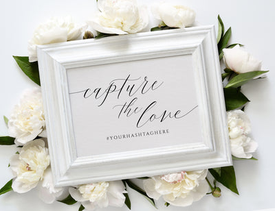 Wedding Hashtag Sign (8x10) Template | Modern Calligraphy | Templett 8x10 5x7