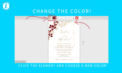 editable color wedding invitations