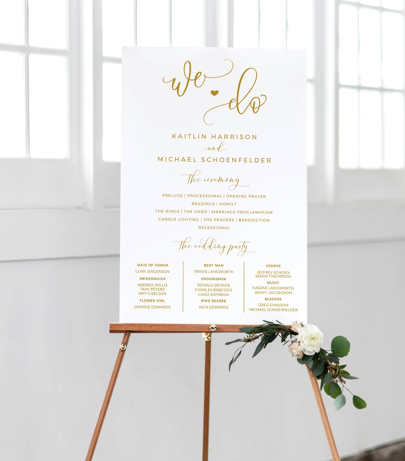 Wedding Program Poster Template - Sign