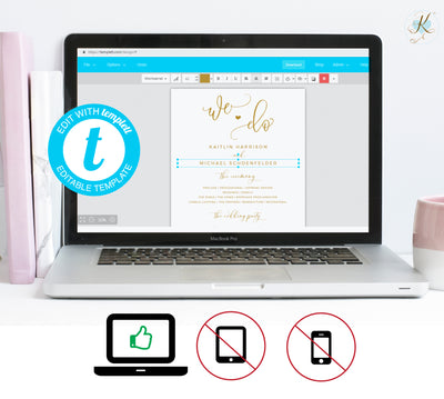 Wedding Program Sign Poster | Bounce Calligraphy (Editable Color) | Templett