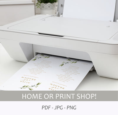 Printable Wedding Programs