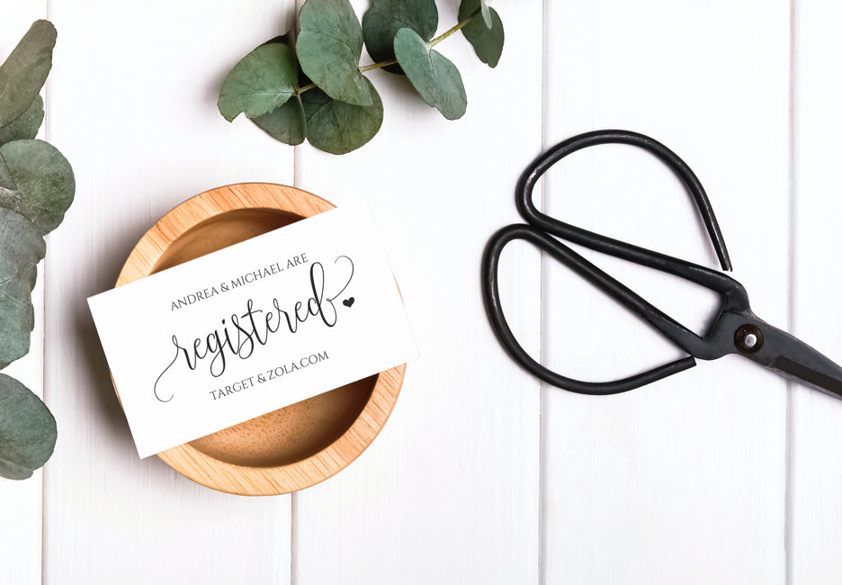 Wedding Registry Cards Template | Rustic Calligraphy | Editable PDF (Black)