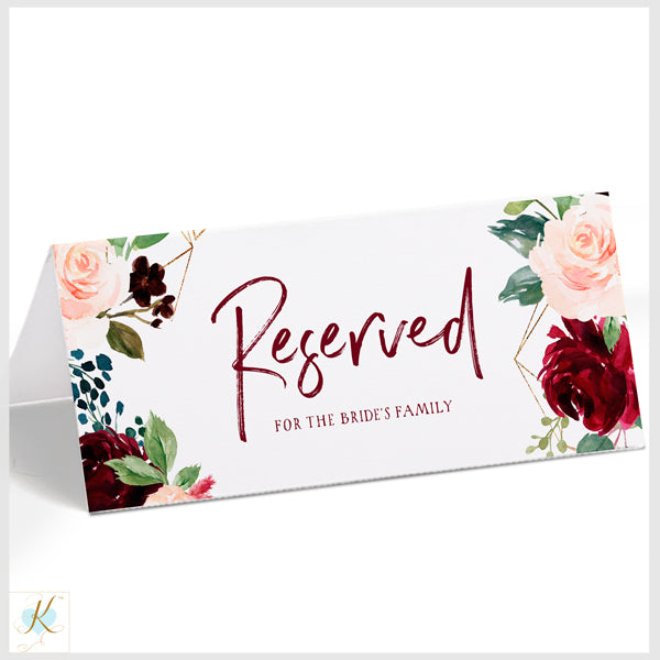 Burgundy & Navy Wedding Sign