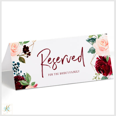 Burgundy & Navy Wedding Sign