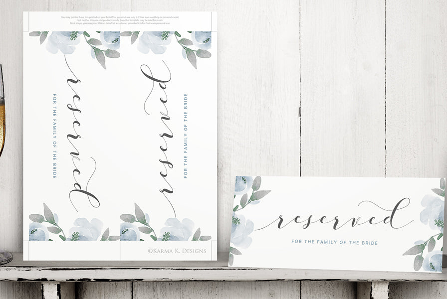 Wedding Reserved Sign Template
