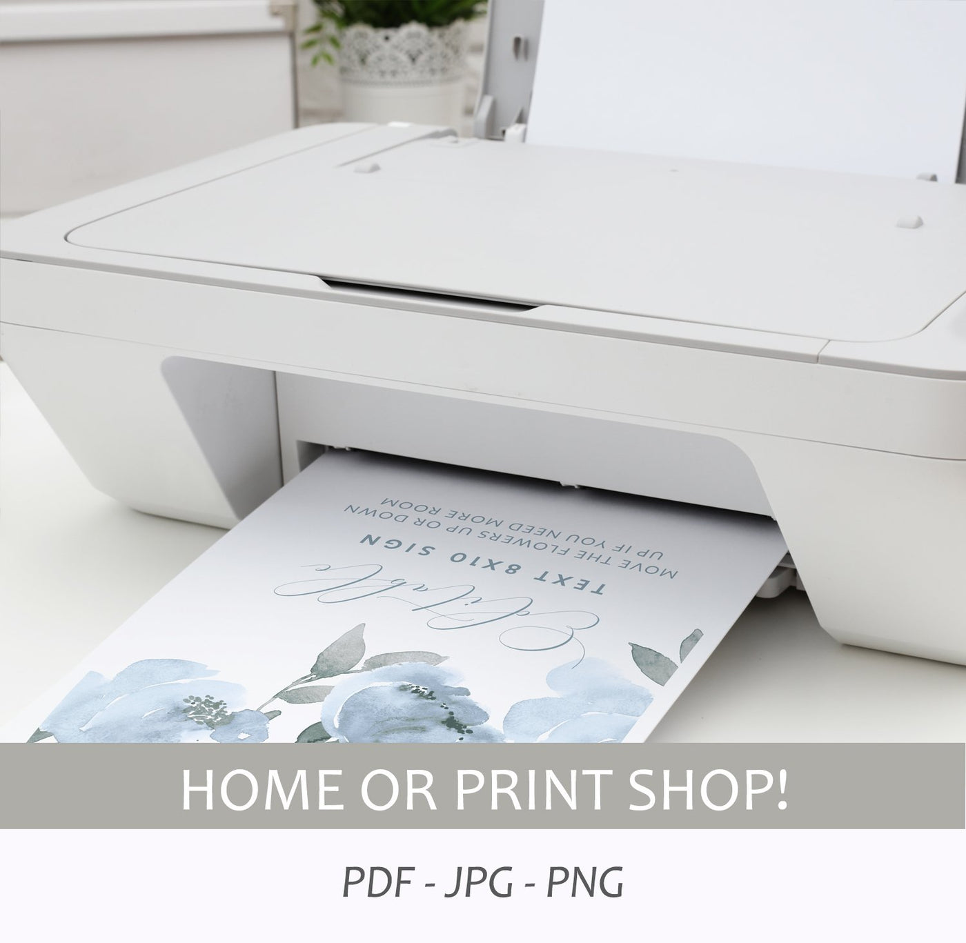 Printable Wedding Signs - Dusty Blue