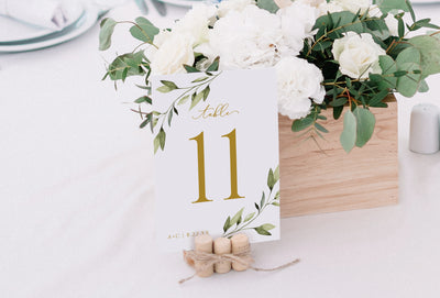 greenery wedding template - table numbers