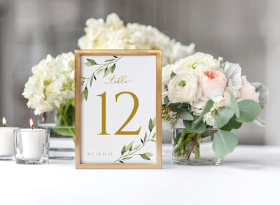Wedding Table Number Template | Ethereal Greenery | 5 x 7 | Edit Online in Templett