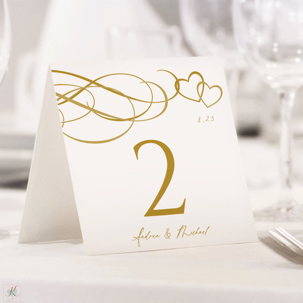 Printable Table Numbers - Gold