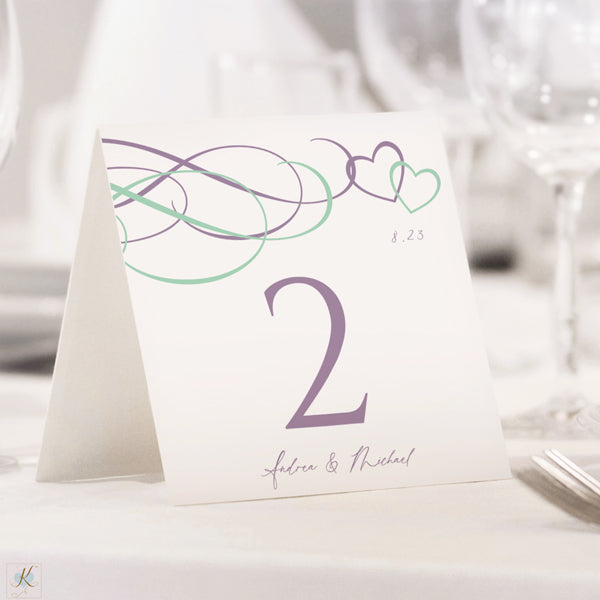 Wedding Table Numbers - Lavender & Mint