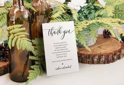 Thank You Table Card Template (Flat) | Flair Calligraphy 4 x 6 | Templett