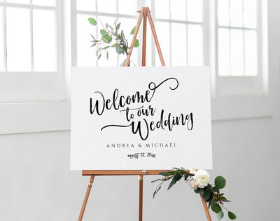Wedding Welcome Sign Template - Rustic