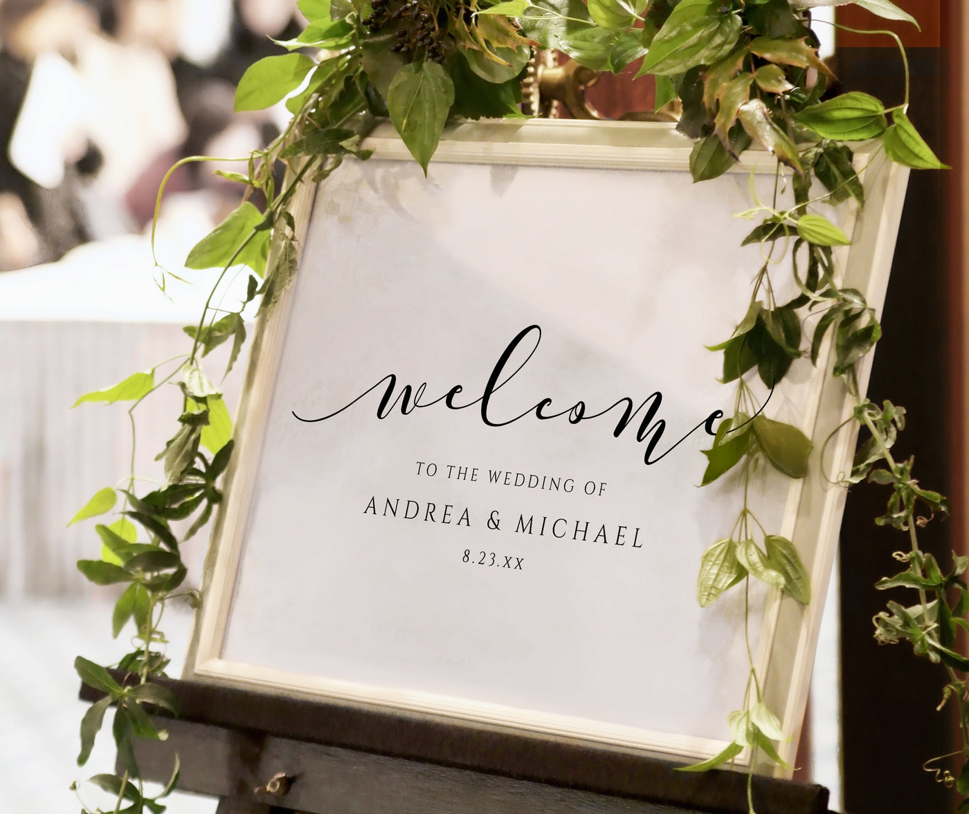 Wedding Welcome Sign Poster | Lively Script (Editable Color) | Templett