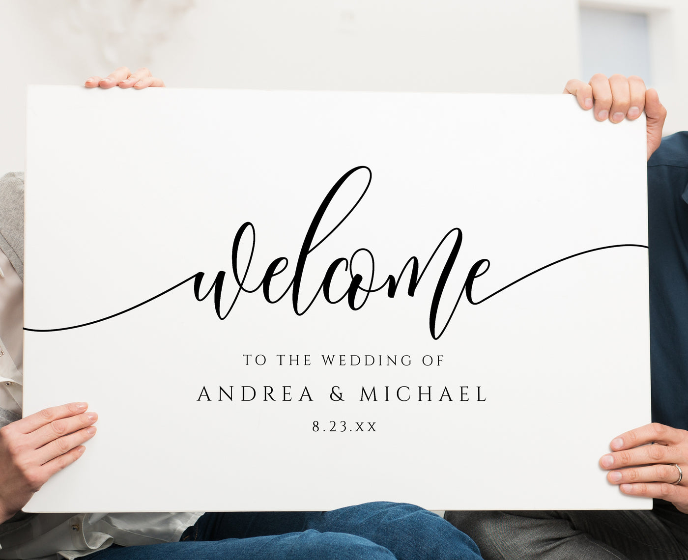 Wedding Welcome Sign Poster | Flair Calligraphy (Editable Color) | Templett
