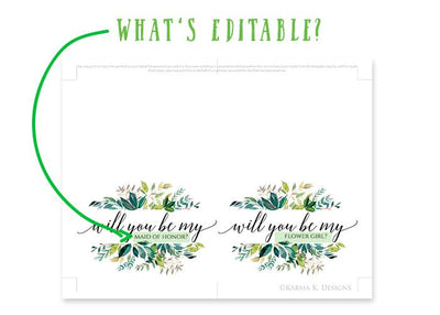Will you be my bridesmaid printable template