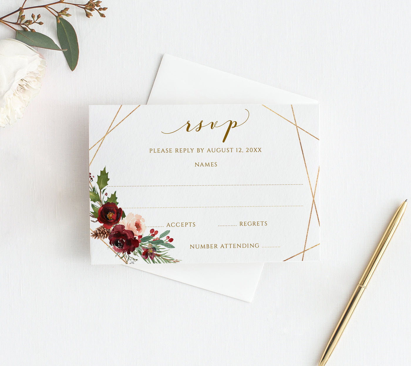 holiday wedding rsvp cards