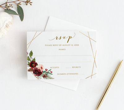 holiday wedding rsvp cards