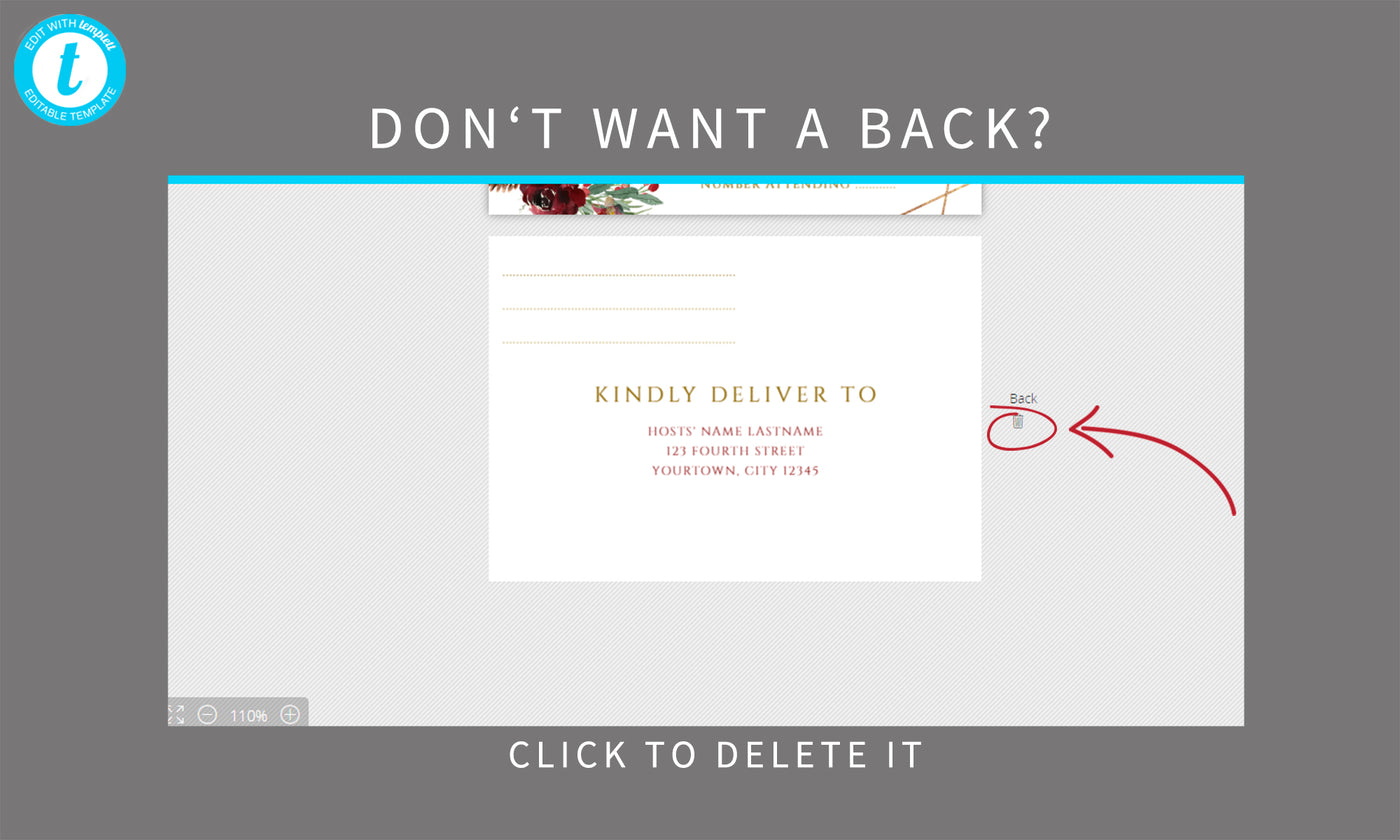 RSVP Card Template Postcard | Burgundy Winter Geometric | Templett 3.5x5