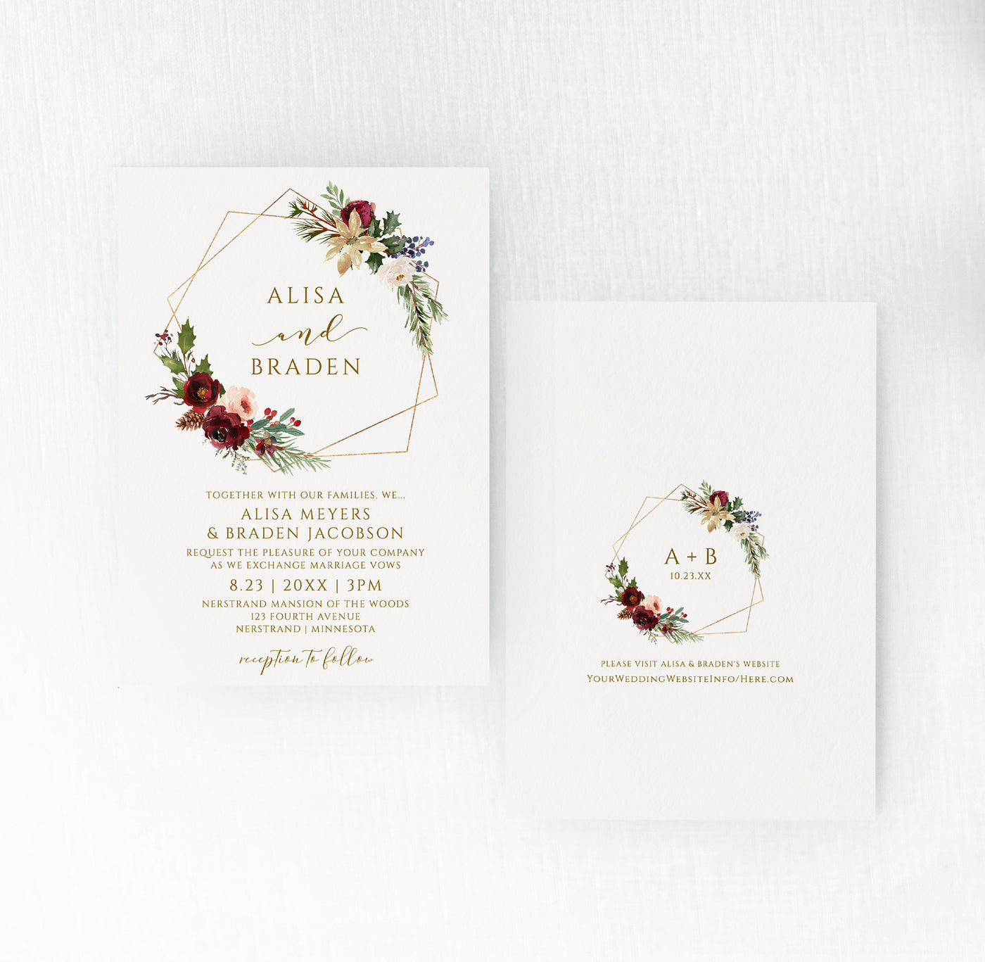 holiday wedding invitation template