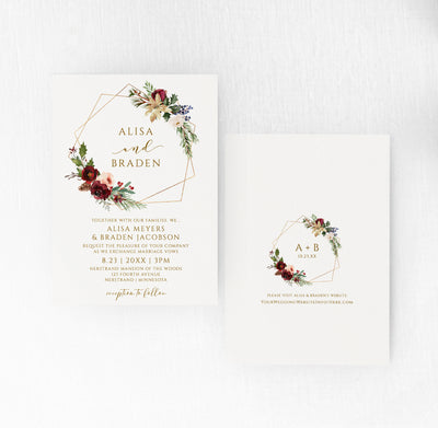 holiday wedding invitation template
